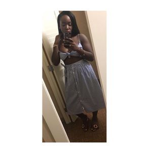 Two piece blue striped set.🔥